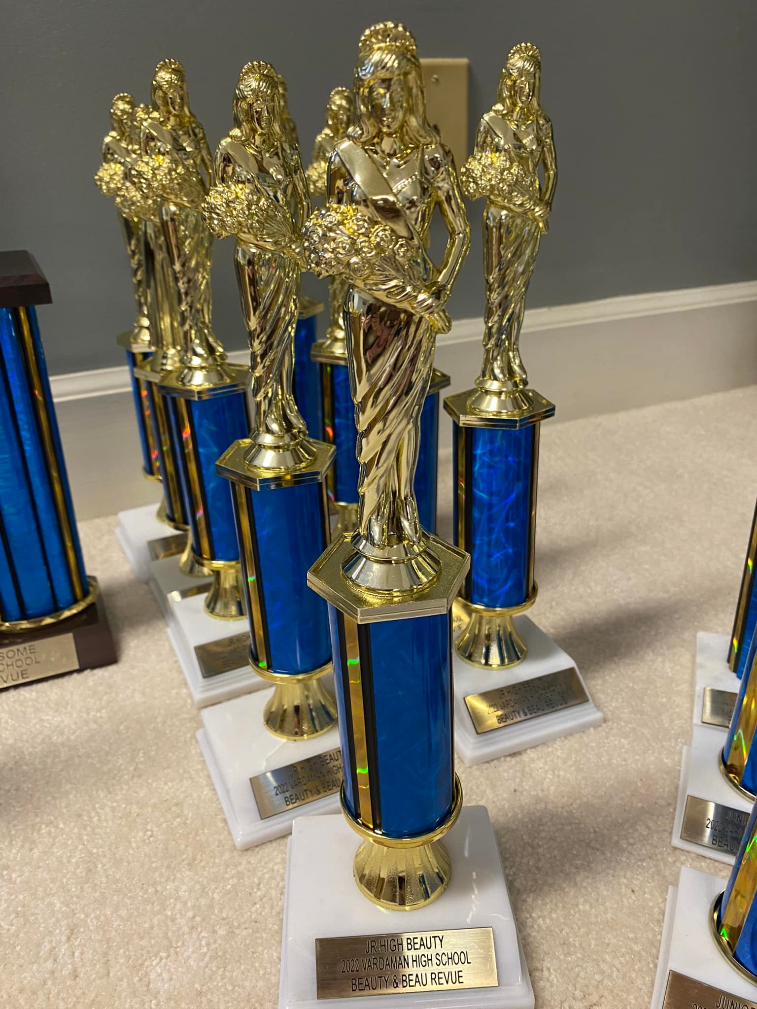 Custom engraved trophy collection for tournament winners